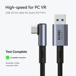 KIWI Design - VR Link kábel - USB 3.0 - USB-C - 5 méter - Quest 1, 2, 3, Pico 4 kompatibilis